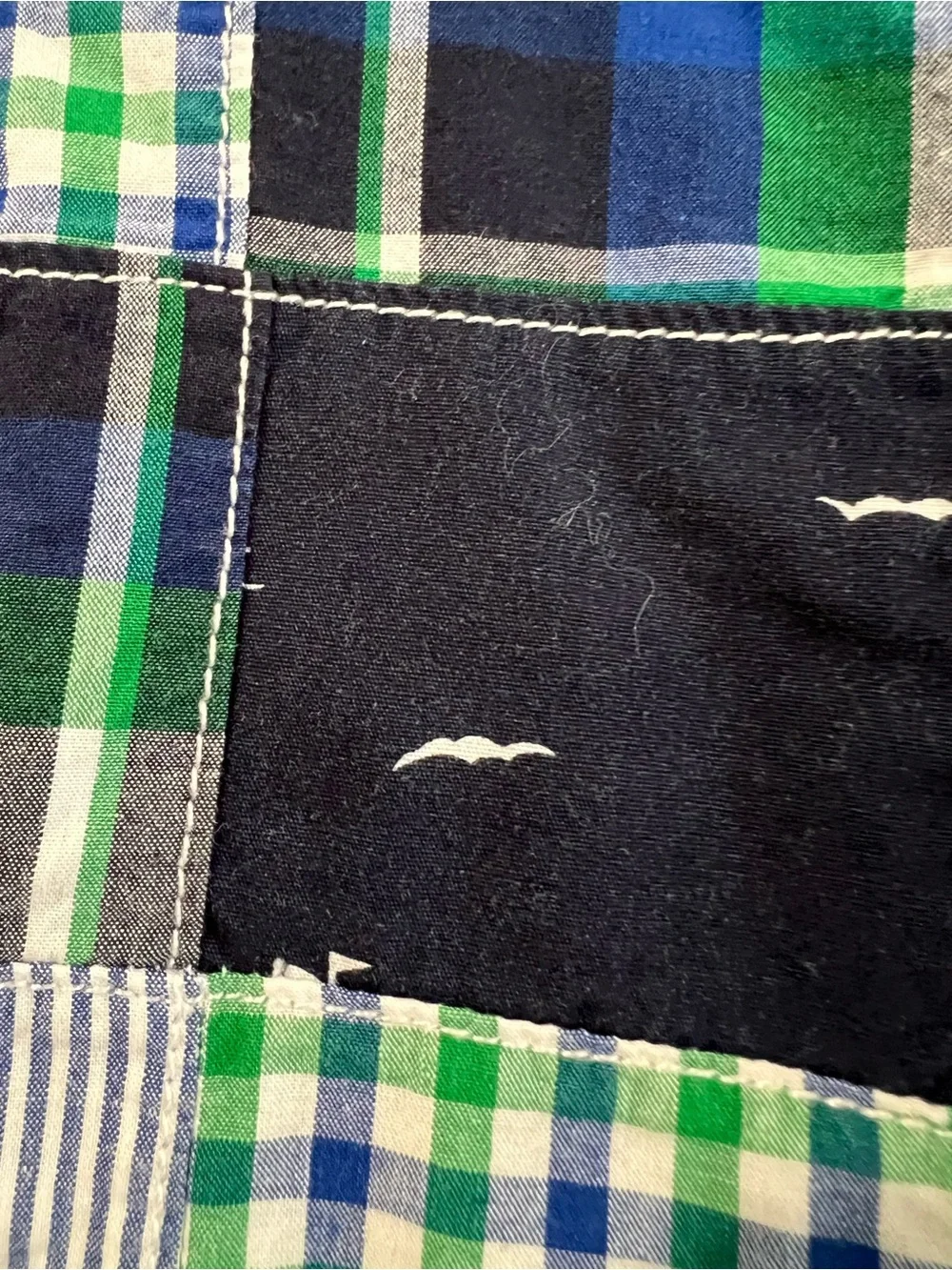 Gymboree Patchwork Plaid Shorts - Navy, Green & White